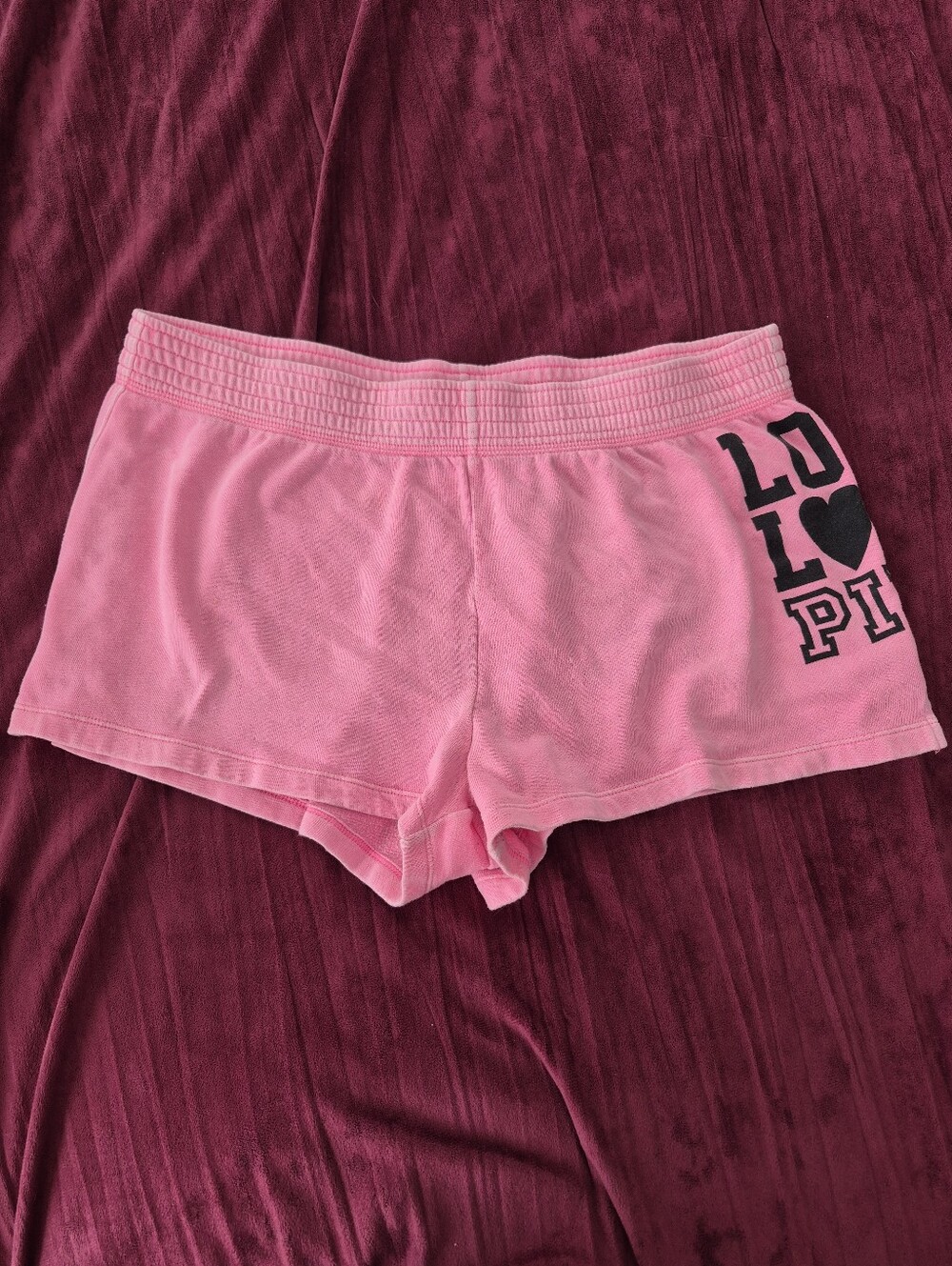 PINK Victoria's Secret Light Pink 'LOVE PINK' Lounge Shorts